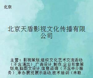 北京天盾影视文化传播公司网页制作方案